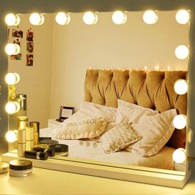 img 4 attached to 💄 Zdorzi Vanity Mirror Makeup Mirror: Hollywood Lighted with 15 Dimmable LED Bulbs, 3 Color Modes, Touch Control – Perfect for Dressing Room & Bedroom, Tabletop or Wall-Mounted (23in)