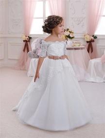 img 2 attached to 🌸 Carat Elegant Flower Beading Communion Girls' Dress: Perfect for Unforgettable Occasions