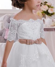 img 1 attached to 🌸 Carat Elegant Flower Beading Communion Girls' Dress: Perfect for Unforgettable Occasions