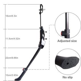 img 2 attached to 🚲 Aluminium Alloy Adjustable Double Fulcrum Bike Kickstand for 24-28" Mountain Bike & 700C Road Bike - PUPOUSE Rear Mount Kickstand