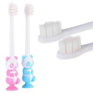 mlfuture kids toothbrush - ultra soft-bristled toothbrush with micro nano 12000 floss bristle, bpa free, suction cup for fun storage - boys and girls toddler toothbrush (2pcskt) logo