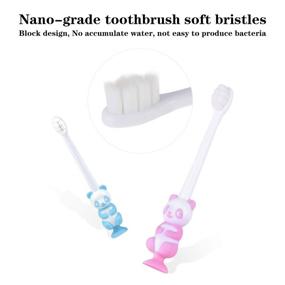 img 3 attached to MLFUTURE Kids Toothbrush - Ultra Soft-bristled Toothbrush with Micro Nano 12000 Floss Bristle, BPA Free, Suction Cup for Fun Storage - Boys and Girls Toddler Toothbrush (2pcskt)