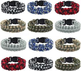 img 4 attached to 🌈 Versatile Paracord Bracelets for Men, Boys, and Kids