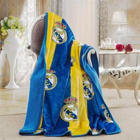 img 1 attached to 🔥 Premium Real Madrid Silk Touch Sherpa Lined Throw Blanket 50x60