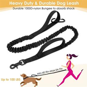 img 1 attached to 🐾 Lukovee Tactical Dog Collar and Leash Set - Adjustable Military Training Nylon Collar and Heavy Duty Bungee Leash with Soft Control Handles for Daily Walks of Small, Medium, and Large Dogs