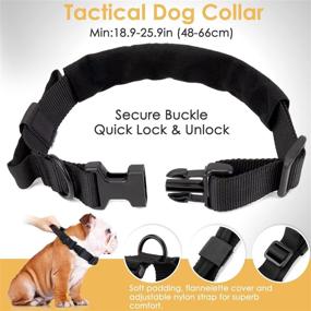 img 2 attached to 🐾 Lukovee Tactical Dog Collar and Leash Set - Adjustable Military Training Nylon Collar and Heavy Duty Bungee Leash with Soft Control Handles for Daily Walks of Small, Medium, and Large Dogs