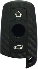 img 2 attached to Royalfox(TM) Silicone Carbon Fiber Remote Key Fob Case Cover For BMW 3 5 6 Series