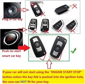 img 3 attached to Royalfox(TM) Silicone Carbon Fiber Remote Key Fob Case Cover For BMW 3 5 6 Series