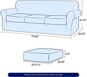 img 2 attached to 🛋️ High Stretch Sofa Cover with Separate Cushion - Soft, Machine Washable Slipcover for Couch - Furniture Protector by subrtex