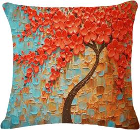 img 1 attached to Painting Flower Cotton Cushion Decorative