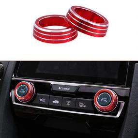 img 3 attached to 🔑 Engine Start Ignition AC Climate Knob Ring Sticker Compatible with Honda Civic - TopDall Audio Speaker