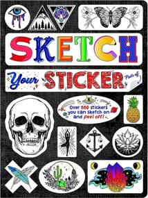 img 4 attached to 🎨 Piccadilly Sketch Your Sticker - Guided Artistic Sketchbook with Removable Die-Cut Stickers - 550+ Sticker Outlines - 100 Pages, White (ISBN: 9781620098561)