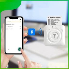 img 1 attached to 🖨️ Компактный беспроводной термический фотопринтер Bluetooth для Android iOS Window - миниатюрный беспроводной принтер для фотографий, ярлыков, чеков и заметок (белый, 203DPI)