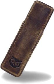 img 2 attached to 🖋️ Rustic Leather Space Pen Sleeve for (3.75 In.) Adjustable Pens – Hide & Drink Handmade Office Pouch for Work & Office Essentials in Bourbon Brown