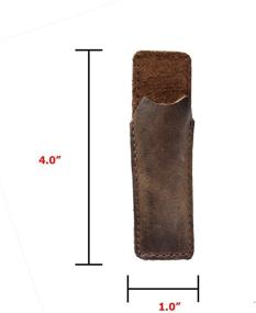 img 1 attached to 🖋️ Rustic Leather Space Pen Sleeve for (3.75 In.) Adjustable Pens – Hide & Drink Handmade Office Pouch for Work & Office Essentials in Bourbon Brown