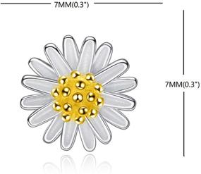 img 3 attached to 🌼 Daisy Stud Earrings: Elegant 925 Sterling Silver Flower Earrings for Women and Girls