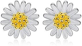 img 4 attached to 🌼 Daisy Stud Earrings: Elegant 925 Sterling Silver Flower Earrings for Women and Girls