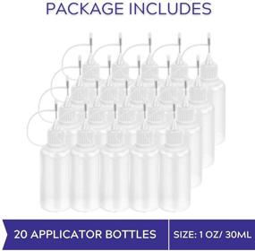 img 1 attached to 🧪 Empty Applicator Glue Bottle 30ml / 1 Ounce, Precision Tip for Small Gluing Projects, Paper Quilling Crafts, Acrylic Painting - Set of 20 Pieces