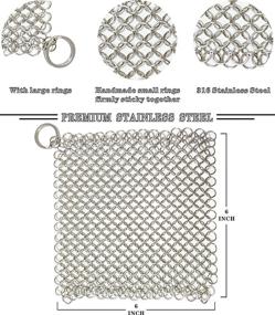 img 3 attached to 🧼 BabriInta 6 Inch Stainless Steel Scrubber: The Ultimate Chainmail Scrubber for Cast Iron Pans and Household Cleaning