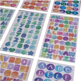 img 2 attached to 🔤 480 Small Navy Peony Vibrant Letter and Number Stickers: Removable, Mini Alphabet Decals for Crafts, Scrapbooking, and Journaling