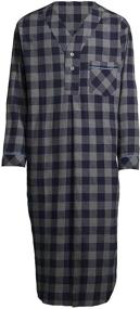 img 1 attached to Stafford Flannel Nightshirt Brown Plaid Men's Clothing