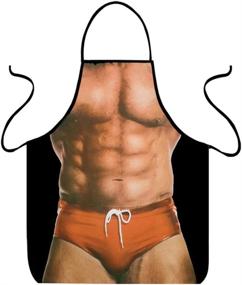 img 3 attached to 👙 VIPbuy Funny Sexy Aprons for Couples: Naked Man & Bikini Girl Pattern Set – Unique Novelty Gifts for the Kitchen