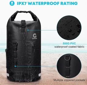 img 3 attached to Герметичный рюкзак Dry Bag Backpack с классом защиты IPX7 от Gonex: 20 л + 2 л / 30 л + 2 л с системой MOLLE, многофункциональными карманами 🎒 и верхней открывающейся застежкой, обеспечивает сухость вещей - идеален для сёрфинга с вёслом, каякинга, яхтинга, мотоциклизма.