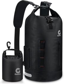 img 4 attached to Герметичный рюкзак Dry Bag Backpack с классом защиты IPX7 от Gonex: 20 л + 2 л / 30 л + 2 л с системой MOLLE, многофункциональными карманами 🎒 и верхней открывающейся застежкой, обеспечивает сухость вещей - идеален для сёрфинга с вёслом, каякинга, яхтинга, мотоциклизма.