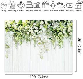 img 2 attached to Riyidecor White Green Rose Floral Wall Backdrop - Bridal Wedding Photography Background for Reception Ceremony, 10Wx8H Feet - Decoration Props for Party Photo Shoots, Vinyl Cloth Dessert Theme