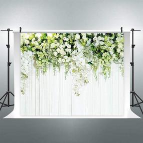 img 3 attached to Riyidecor White Green Rose Floral Wall Backdrop - Bridal Wedding Photography Background for Reception Ceremony, 10Wx8H Feet - Decoration Props for Party Photo Shoots, Vinyl Cloth Dessert Theme