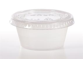 img 2 attached to 🍽️ 250ct Solo 0.75 oz Portion Container & Lid – Clear Plastic Side Dish Cups for Restaurant, Take-Out, and More – Perfect for Ketchup, Sauces, Samples, Portion Control, Jello Shots! Includes WhoseFood? Pen