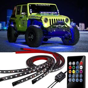 img 4 attached to 🚗 OONOL Car Underglow Neon Accent Strip Light Kit - 8 Color Atmosphere Decoration, Musical Sync Light Tube, 4PCS Car Underbody Sound Activated, Wireless Remote Control (60-90cm)