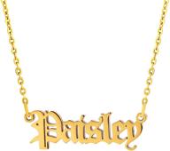 joycuff old english name necklace: 18k gold plated personalized jewelry, perfect christmas or birthday gift for women, over 800 names in stock logo