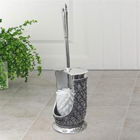 img 2 attached to 🚽 nu steel Beaded Heart Resin Toilet Cleaning Brush: Space-Saving & Contemporary Scrubber for Effortless Cleaning - Decorative Design with Good Grip, Chrome-Silver Finish