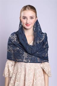 img 1 attached to Spanish Style Lace Infinity Veil Mantilla Latin - Soft and Comfortable Mantilla Veils in 5 Colors