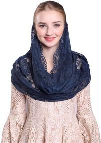 img 4 attached to Spanish Style Lace Infinity Veil Mantilla Latin - Soft and Comfortable Mantilla Veils in 5 Colors