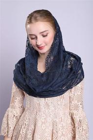 img 2 attached to Spanish Style Lace Infinity Veil Mantilla Latin - Soft and Comfortable Mantilla Veils in 5 Colors