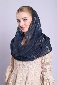img 3 attached to Spanish Style Lace Infinity Veil Mantilla Latin - Soft and Comfortable Mantilla Veils in 5 Colors