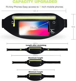 img 2 attached to Black Running Belt Phone Holder: Perfect Christmas Gift for Wife, Mom, and Daughter - Money Belt, Stocking Stuffer for Women and Men, Sport Accessories, Flat Fanny Pack Waist Bag for Runners, Workout, Walking, Gym, Exercise