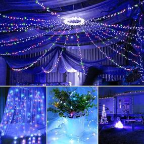 img 2 attached to 🌟 Enhance Your Bedroom Decor with Curtain String Lights: USB Plug, Multi Color, 10 String Lights, 300 pcs LED, 9.84x9.84FT