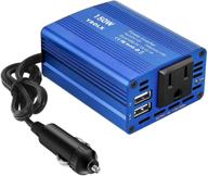 🚗 ysolx 150w car power inverter: dc 12v to 110v ac converter with dual usb charger - blue logo