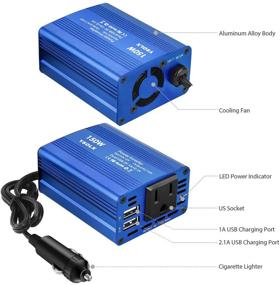 img 3 attached to 🚗 YSOLX 150W Car Power Inverter: DC 12V to 110V AC Converter with Dual USB Charger - Blue