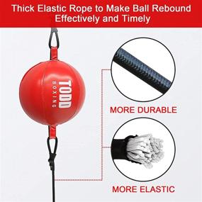 img 2 attached to FiTeau Durable Double End Bag: Enhance Strike, Reflex, and Cardio with Beginner Boxing MMA Speed Ball - Convenient Setup for Immediate Training