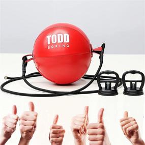 img 4 attached to FiTeau Durable Double End Bag: Enhance Strike, Reflex, and Cardio with Beginner Boxing MMA Speed Ball - Convenient Setup for Immediate Training