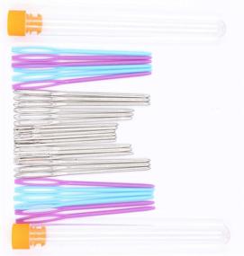 img 2 attached to 🧵 Large Eye Blunt Needles - LeBeila Steel Yarn Thread Knitting Needle Set, Large-Eye Sewing Needles for Crochet, Darning, Beading, Quilting, Weaving, Tapestry Crafts – 18pcs Metal + 12pcs Plastic (2 Pack, Silver)