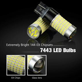 img 2 attached to 🔦 JDM ASTAR 144-EX Chipsets 7440 7441 7443 7444 992 White LED Bulbs with Projector – Ultra-Bright Backup Reverse Lights