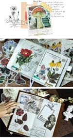 img 1 attached to 🍂 Vintage Forest Falling Flower Leaf Washi Sticker Pack: Artsy Multi-Color Floral Decals for Retro Natural Autumn Vibes – 120 Pieces