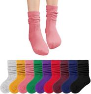 🧦 kereda little kids girls slouch crew socks: stylish & comfortable cotton dress socks for toddlers (1-12 years) logo