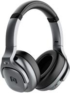 tickasa active noise cancelling headphones: upgraded hybrid with bluetooth & mic, 30h playtime - silver logo