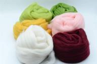 🧶 wool roving 6-pack kit in meadows: extra fine soft merino wool (150g-5.30 oz) for needle felting, spinning yarn & weaving fiber - includes storage container logo